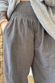 Lock Needlecord Shirring Barrel Pant Charcoal